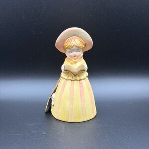 Vintage 1970's Merri Bells Girl bisque porcelain bell